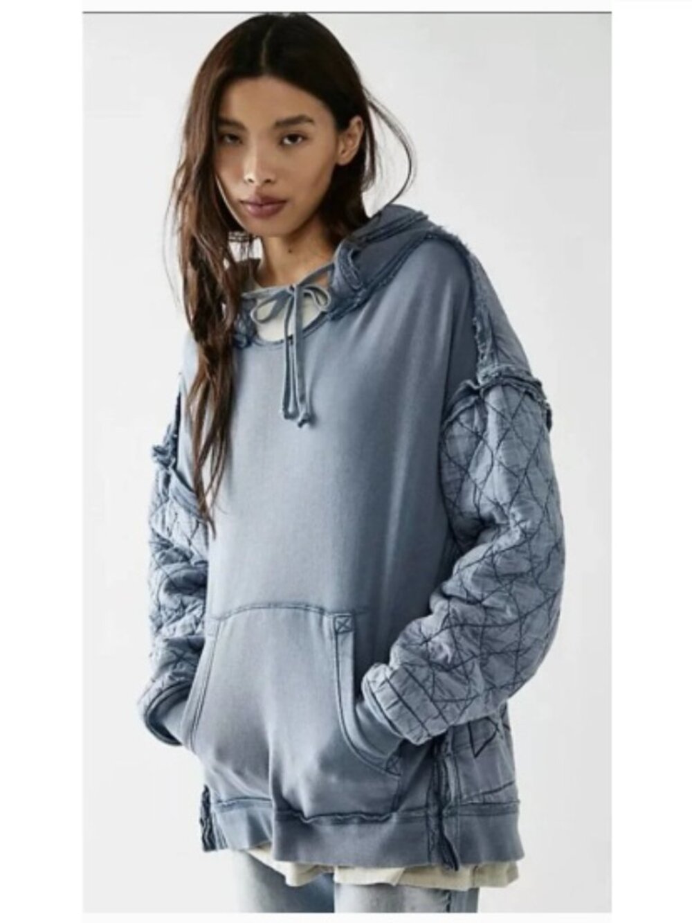 Free People We the Free Drive That Train Hoodie, Blue | Size XS